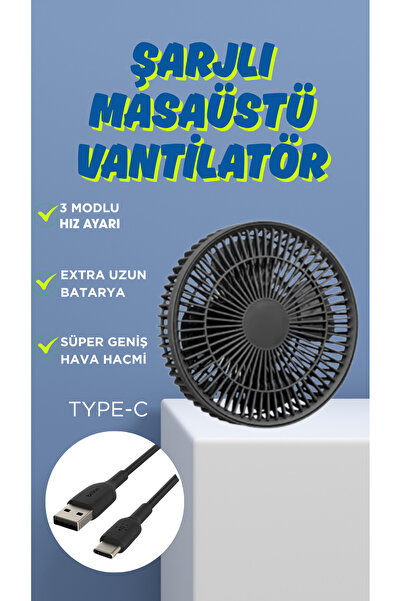 ESTRON 3 Kademeli Usb Girişli Soğutucu Masaüstü Mini Vantilatör Fan ( Beyaz, ...