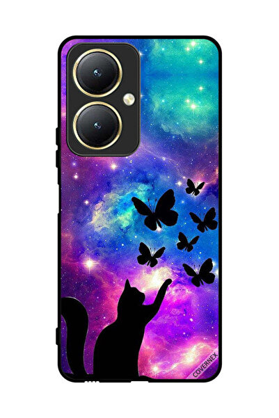 Covernex غطاء حماية لهاتف فيفو Y27 4G بطبعة قطة وفراشات