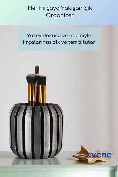 Evene Makeup Organizer Θήκη για πινέλο μακιγιάζ Organizer Organizer Ασημί Αντίκα Χρώμα Μοντέλο 79