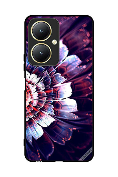 Covernex غطاء حماية لهاتف فيفو Y27 4G مع زهرة كبيرة منعكسة على الجانب الأيسر