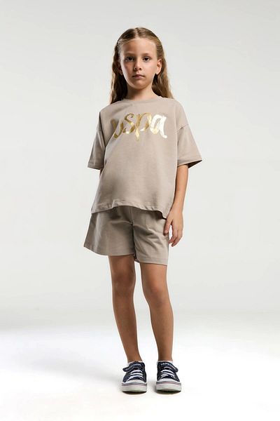U.S. Polo Assn. Σετ σορτς για κορίτσια σερβιτόρα - Άμμος