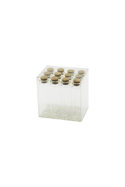Mena Rise Murahzeshop 20ml Multi-Purpose - Decorative Empty Tube Glass Vial with Cork Lid 757048