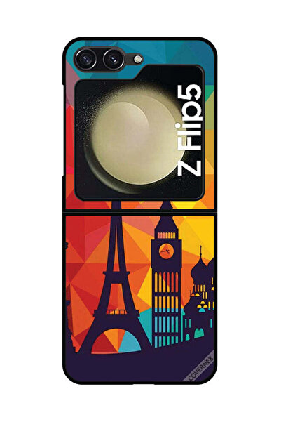 Covernex غطاء حماية لهاتف سامسونج جالاكسي زد فليب 5 بنمط باريس الملون