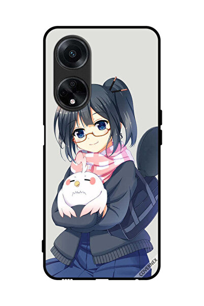 Covernex غطاء حماية لهاتف Oppo A1 5G، رسم فتاة تحمل حيوانًا أليفًا