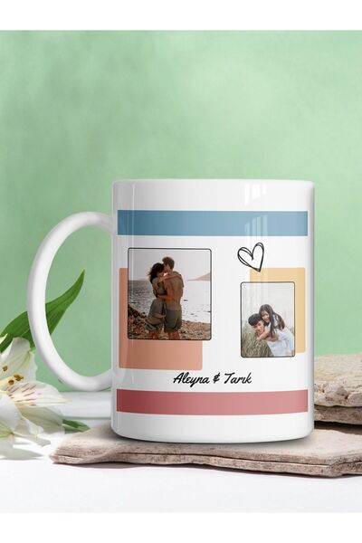 kuphane Kişiye Özel Fotoğraflı Sevgili Kupası | Takvimli, Doğum Günü, Yıl Dönümü Hediyesi | Anı Kupası