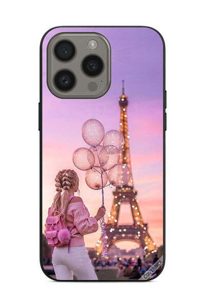 Covernex غطاء حماية لهاتف Apple iPhone 15 Pro Max فتاة تحمل بالونات