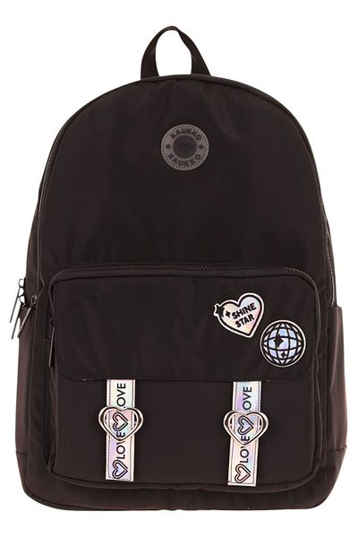 KAUKKO Rucsac Mirror Bright Love Stripe Heart Accesorii pentru școală și zilnic - Fată/Femei - Negru