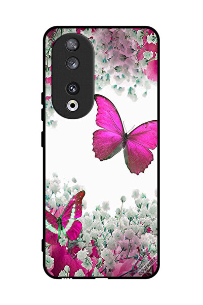 Covernex غطاء حماية لهاتف Honor 90 برسومات فراشات جميلة وورود صغيرة