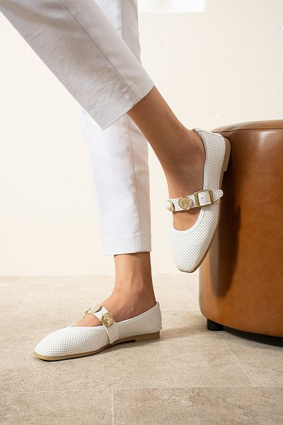 Moda Frato Modafrato Alessa Stoned Women's Ballerina Daily Summer Shoes
