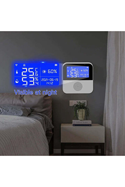 divendi-ro Smart Thermostat WiFi, Temperature and Humidity, LCD Display, Tuya Smart/Smart Life App - White