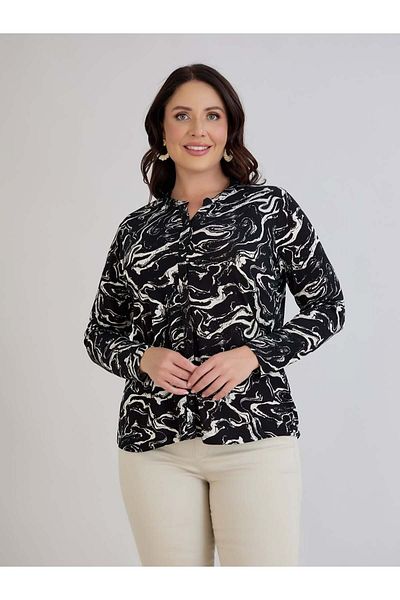 ModaMinar Women's Printed Combed Cotton Fabric Patterned Shirt
