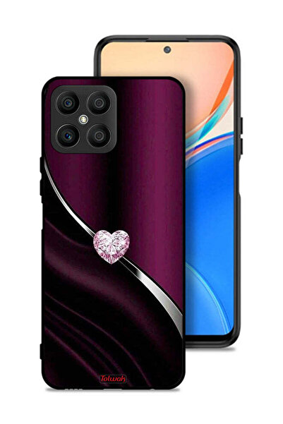 Tolwak غطاء حماية لهاتف Honor X8 4G بتصميم قلب ماسي