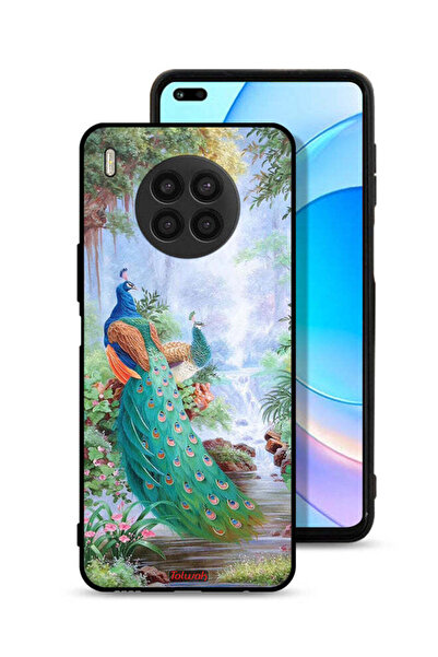 Tolwak غطاء حماية لهاتف Honor 50 Lite بنقشة الطاووس