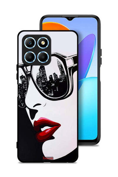 Tolwak غطاء حماية لهاتف Honor X8 5G بتصميم وجه فتاة وفن تجريدي