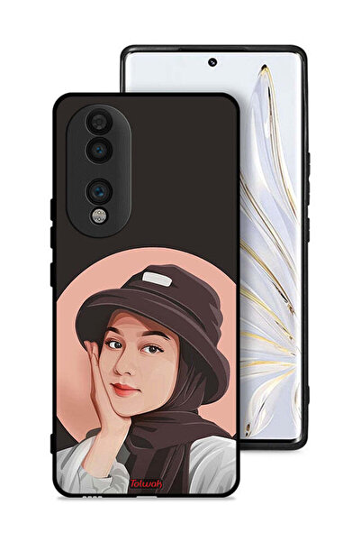 Tolwak غطاء حماية لهاتف Honor 70 بتصميم فتاة قبعة لطيفة