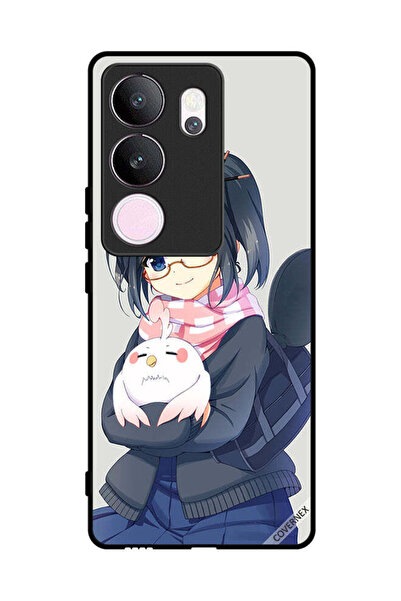 Covernex غطاء حماية لهاتف فيفو V29 برو - رسم فتاة تحمل حيوانًا أليفًا