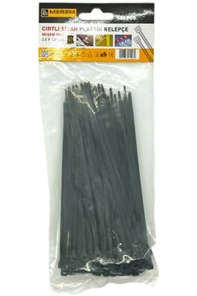 Mena Rise Diyar-Ifırsatshop Cable Tie, 100 Pack Plastic Clamp (3.6 mm Thickness, Black, 300 mm U