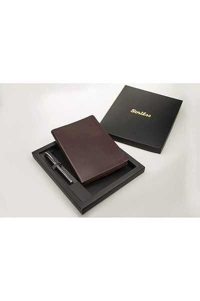 Mena Rise Diyar-Ifırsatshop Chester Notebook and Pen Set Black A5 1017157