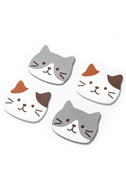 Gadget Master Set de 4 suporturi de pahare în formă de pisică