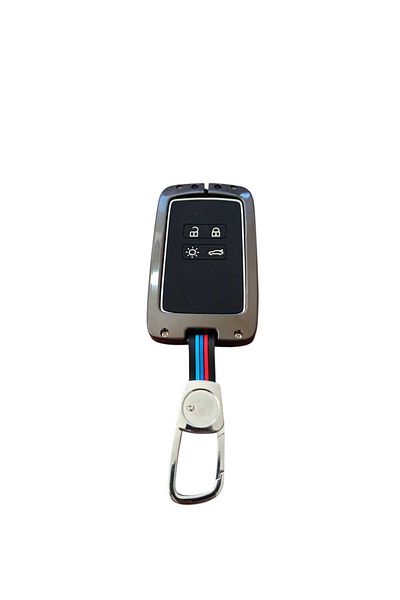 Oto Aksesuarcım Renault Megane 4 Key Compatible Silicone Metal Body Auto Key Remote Case Cover Smoked