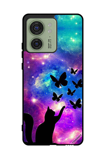 Covernex غطاء حماية لهاتف موتورولا إيدج 40 - قطة وفراشات