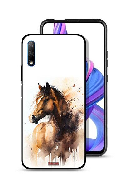 Tolwak غطاء حماية لهاتف Honor 9X (الصين) بتصميم فن تجريدي للخيول