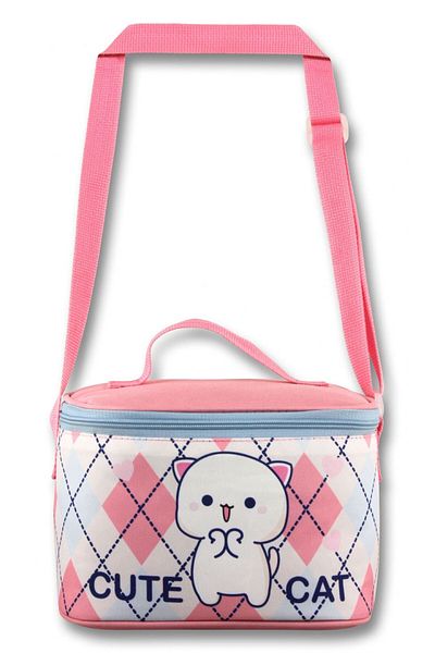 ÜMİT ÇANTA Ümit Çanta Thermos/Thermal Insulated Lunch Bag - 5025 - Love Cute Cat, White Pink (Girl)