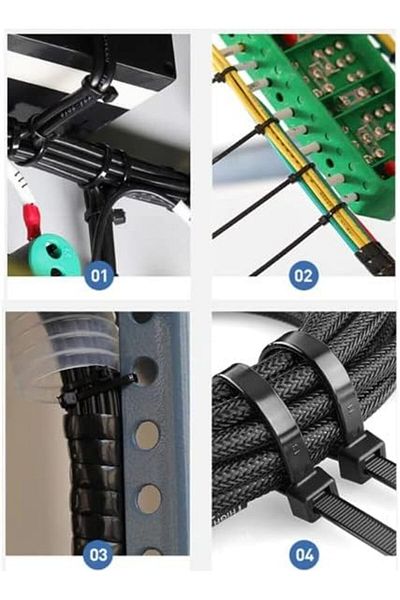 Mena Rise Diyar-Ifırsatshop 4,8X200 Black 20cm Cable Tie Plastic Velcro Clamp Collector-100 Pieces 101