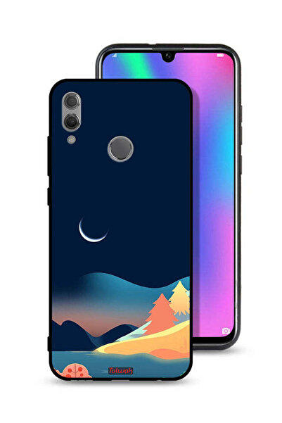 Tolwak غطاء حماية لهاتف Honor 10 Lite برسومات تجريدية على شكل قمر