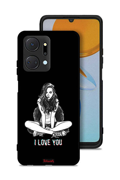 Tolwak غطاء حماية لهاتف Honor X7a - رسم "أحبك"