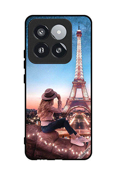 Covernex غطاء حماية لهاتف شاومي 14 برو - قبعة فتاة وبرج إيفل