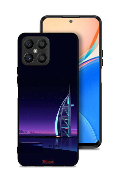Tolwak غطاء حماية لهاتف Honor X8 4G بتصميم برج العرب الرقمي
