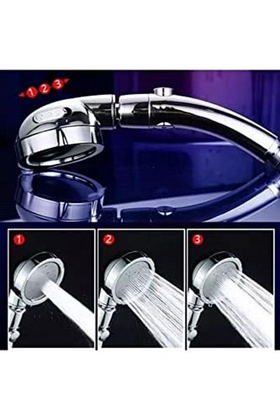 Mena Rise Diyar-Ifırsatshop 3-Function Economical Chrome Articulated Braided Shower Set with Stop 1017157