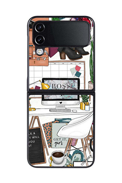 Covernex غطاء حماية لهاتف سامسونج جالاكسي زد فليب 4 - مشبك فني من Boss Babe