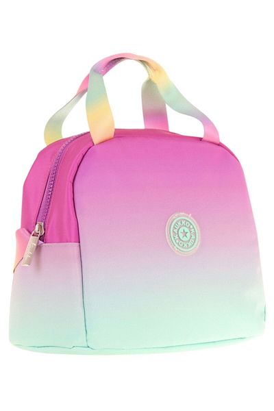 KAUKKO Pink Turquoise Color Transition Lunch Box for Girls (Thermal Insulated) (K9073)