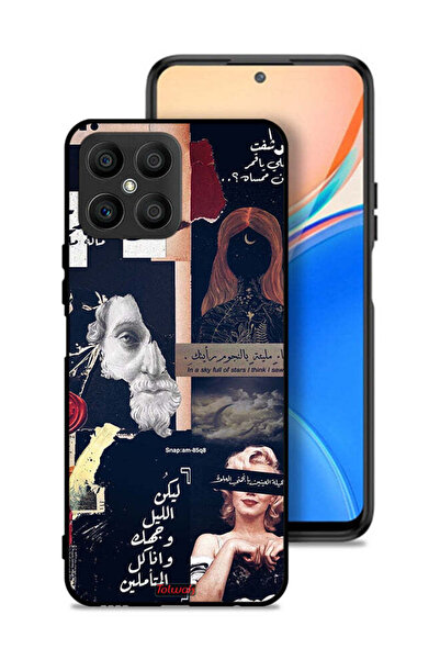 Tolwak غطاء حماية لهاتف Honor X8 4G بعبارات عربية ووجوه مقطوعة