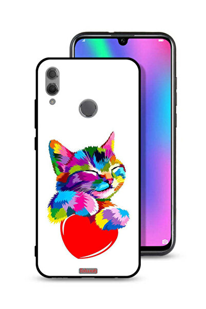 Tolwak غطاء حماية لهاتف Honor 10 Lite بتصميم قطة ملونة