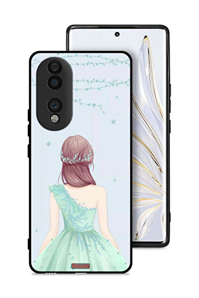 Tolwak غطاء حماية لهاتف Honor 70 بتصميم فتاة لطيفة ترتدي فستانًا مزهرًا