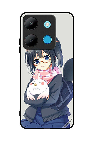 Covernex غطاء حماية لهاتف Infinix Smart 7، رسم فتاة تحمل حيوانًا أليفًا