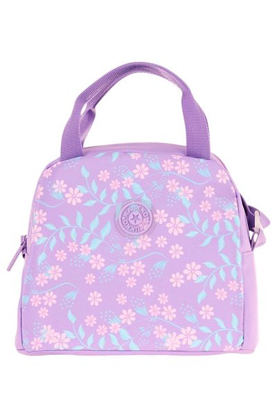 KAUKKO Purple Flower Printed Lunchbox for Girls (Thermal Insulated) (K9068)
