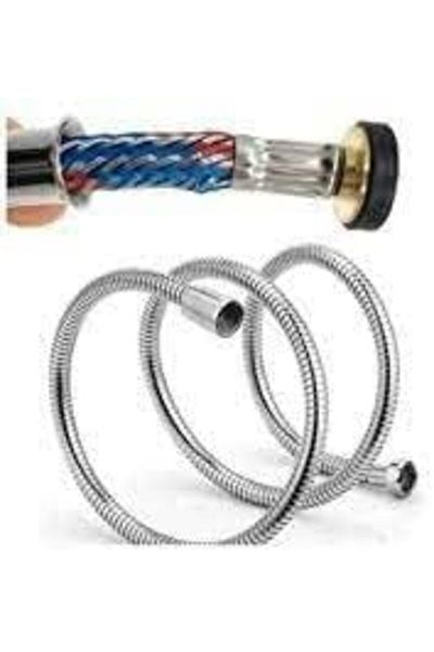 Mena Rise Unbreakable Steel Braided Shower Hose Silver 1108107