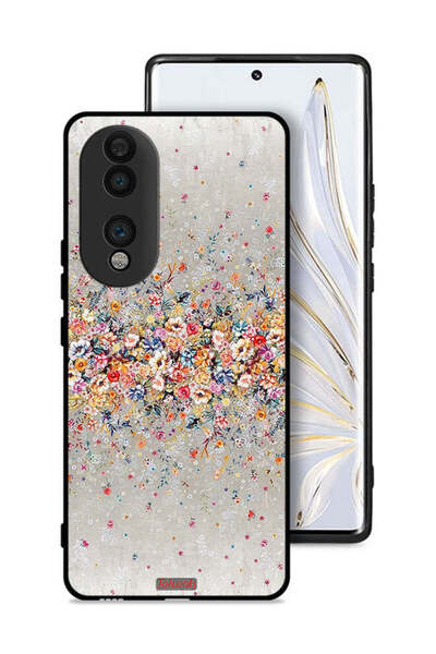 Tolwak غطاء حماية لهاتف Honor 70 بنقشة زهور صغيرة وفن تجريدي