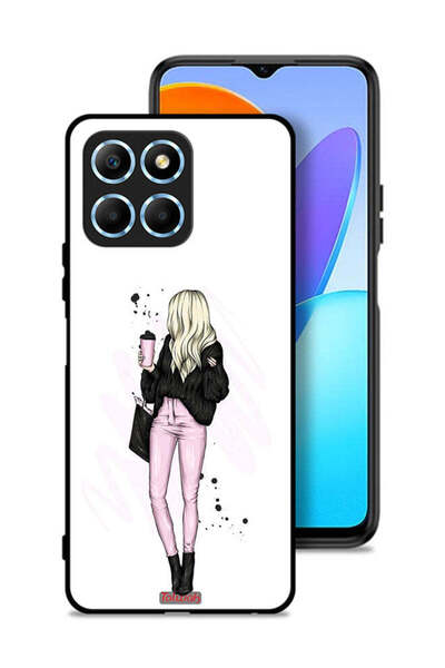 Tolwak غطاء حماية لهاتف Honor X8 5G، صورة فتاة تحمل كوب قهوة