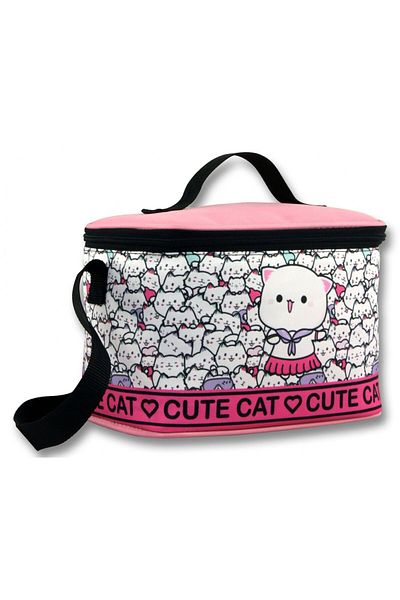 ÜMİT ÇANTA Ümit Çanta Girl's Lunch Box (Thermo Heat Insulated) - Cute Cats - Pink White - 5013
