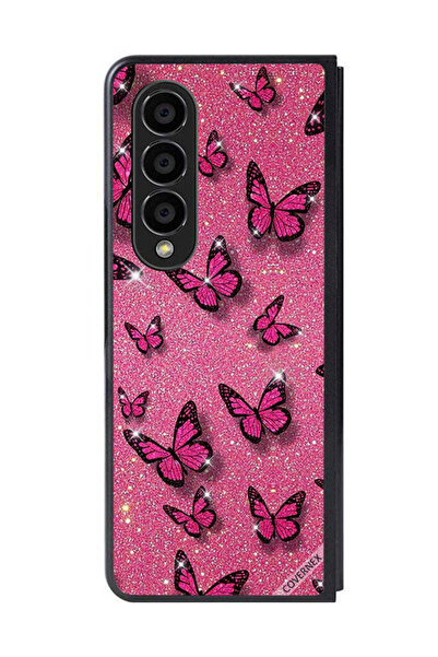 Covernex غطاء حماية لهاتف سامسونج جالاكسي زد فولد 4 برسومات لامعة وفراشات