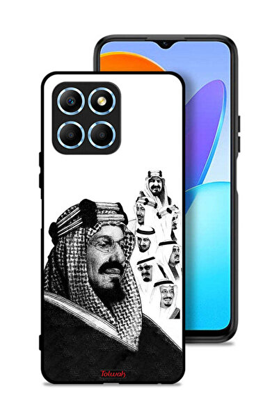 Tolwak غطاء حماية لهاتف Honor X8 5G، ملصق فني أبيض وأسود لملوك المملكة العربي...