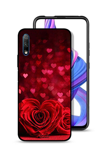 Tolwak غطاء حماية لهاتف Honor 9X (الصين) بتصميم زهور على شكل قلب وفن تجريدي