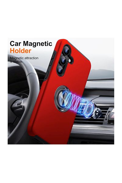 TYBO Protective case for Samsung Galaxy S25, Hybrid Anti-Shock, Kickstand, 360 Rotating Ring Bumper