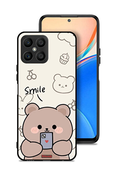 Tolwak غطاء حماية لهاتف Honor X8 4G برسومات الدب المبتسم