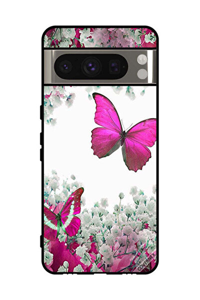 Covernex غطاء حماية لهاتف Google Pixel 8 Pro برسومات فراشات جميلة وورود صغيرة